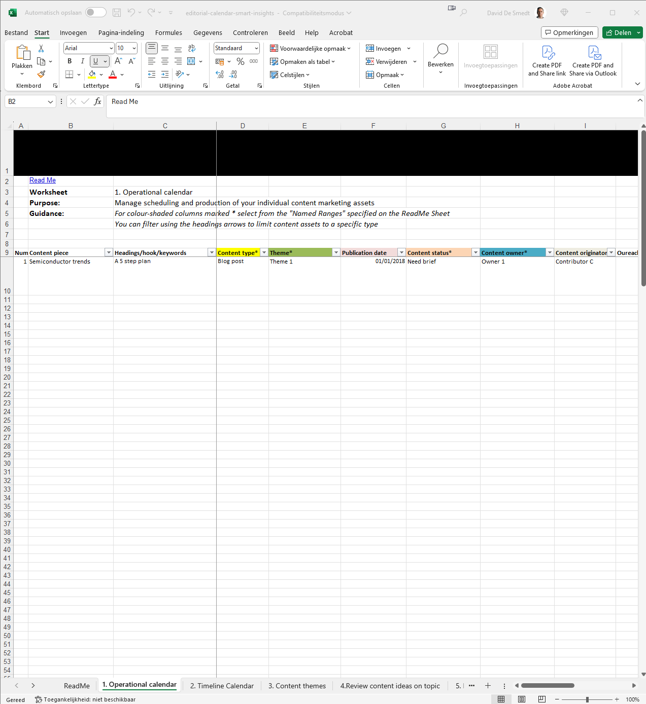 1. Operational Calendar